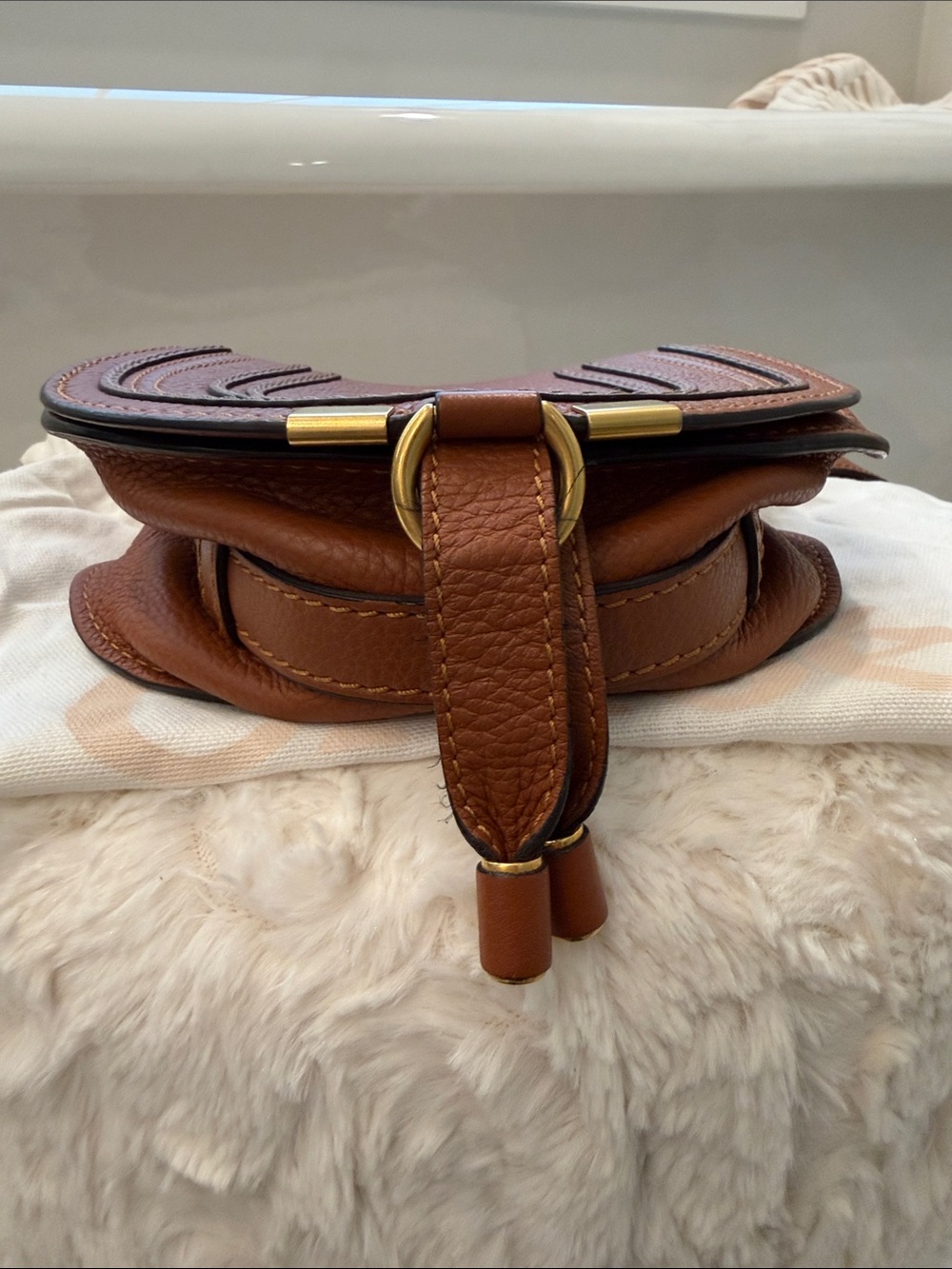 Chloé Marcie Small Saddle Bag Grained Leather - Picture 7 of 10